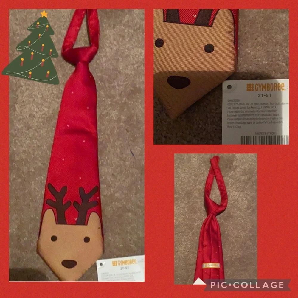 ⛄️🎅❄️NEW Gymboree Christmas red tie kids size:2T-5T